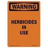 Signmission Safety Sign, OSHA WARNING, 24" Height, Rigid Plastic, Herbicides In Use, Portrait OS-WS-P-1824-V-13230